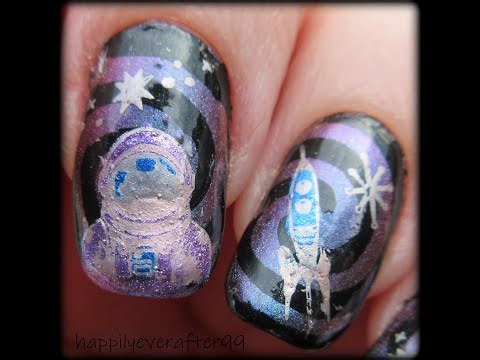 Cosmic Space Nail Art Stamping using Maniology #nailstamping #nailart #maniology