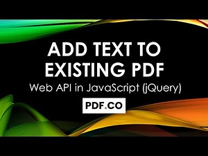 How to Add Text to Existing PDF jQuery in JavaScript