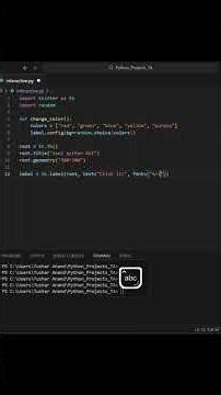 Changing Colour GUI using Python’s Tkinter! 🔥 #python #coding #programming #tkinter #shorts