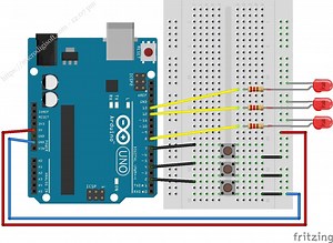 Control LED’s with Multiple Push Buttons Arduino