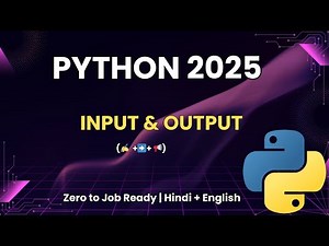 Python Input & Output Explained | Learn to Take User Data | Zero to Job Ready