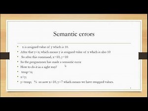 Syntax and Semantic Errors