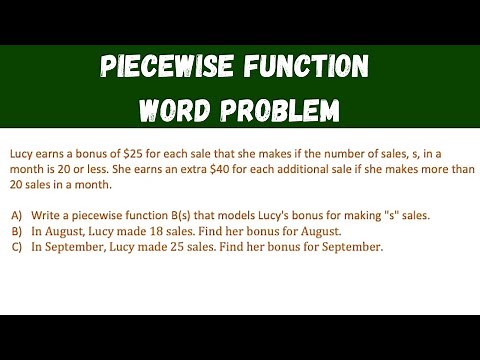 Piecewise Function (word problem) - Algebra