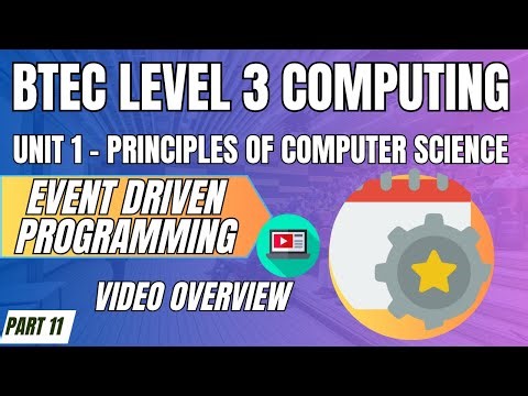 BTEC Level 3 Computing U1 - Principles of Computer Science P11 - "EVENT DRIVEN" Video Overview