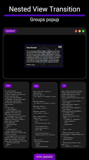 Nested View Transition Groups popup ✨