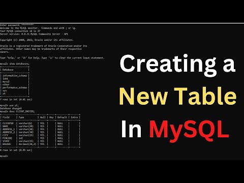 How to create new Database and Table in MySQL Command Line Client - Create Table In MySQL - Part 1