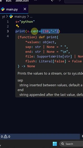 Center string with padding #coding #python #programming