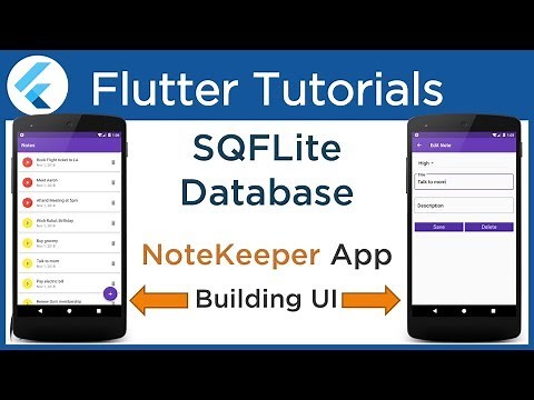 Flutter: Building UI for NoteKeeper App. [ SQLite Database Tutorial using SQFlite Plugin ] #4.2