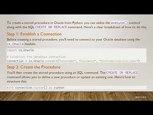 How to Create an Oracle Stored Procedure Using Python