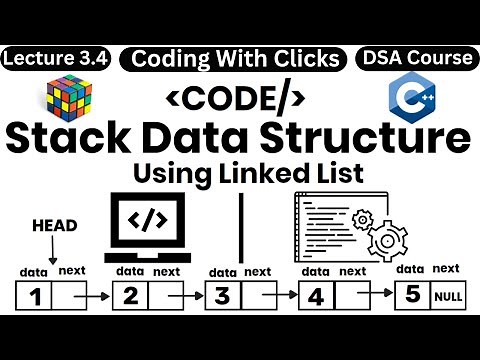 Stack Implementation Using Linked List C++ | Stack Using Linked List C++ | Data Structures Playlist