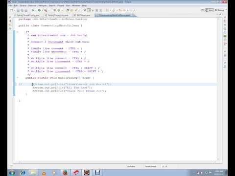 HOW TO COMMENT UNCOMMENT IN ECLIPSE SHORTCUT KEY