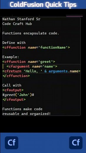 ColdFusion Quick Tips - Functions
