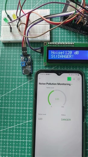 ESP32 Noise Level Monitor with Sound Sensor + Blynk #shorts #esp32 #blynk #soundsensor #noisemonitor
