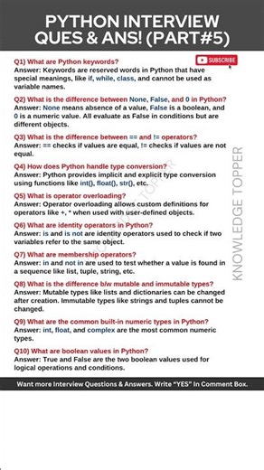 Python Interview Questions and Answers - Part 5
