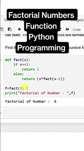 Factorial Numbers Easy with Python Programming Functions! #python #ai