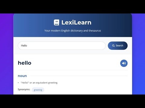 English Dictionary Project using HTML, CSS & JavaScript | Dictionary Web App Tutorial