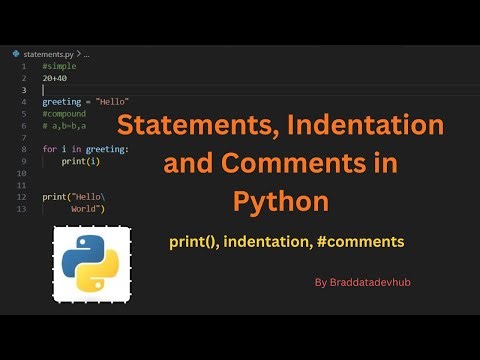 Statements, indentation, comments and docstrings | Python tutorial #4