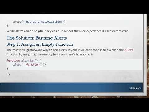 How to Ban Alerts in JavaScript with Ease
