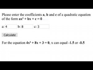 JavaScript Solve a Quadratic Equation Using a HTML Form Tutorial