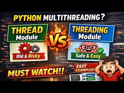 Thread vs Threading in Python 🔥 | BTech Multithreading Explained in Simple Way