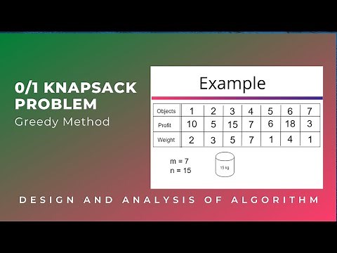 0/1 Knapsack problem using greedy method || Design and analysis of algorithm