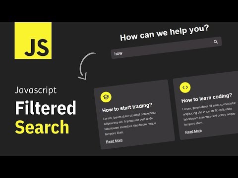 Easy Filter Search w Javascript | Quick Tutorial