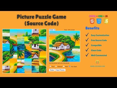 How to Create a Picture Puzzle Game Using HTML, CSS JavaScript (Free Source Codes)