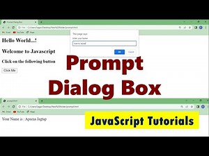 How to Use Prompt Dialog Box in JavaScript | JavaScript Prompt() Method Tutorial