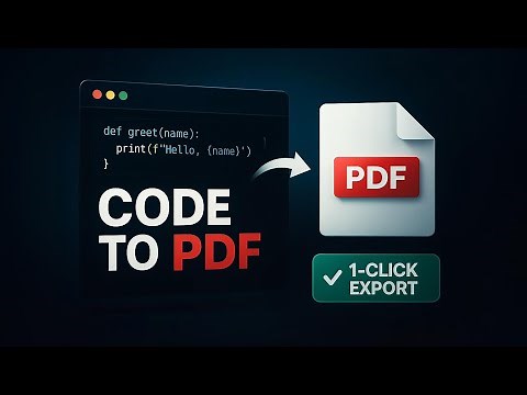 Export Code from Visual Studio Code to PDF (1-Click Method!)