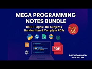 💻 Programming Notes Bundle PDF | C, C++, Python, Java, HTML, SQL & More | Handwritten All Subjects