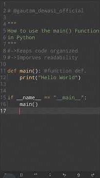 How To Use The main() Function In Python | Master Python Main Function #pythontips #python #phython
