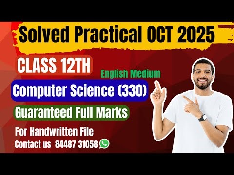 NIOS Computer Science (330) | Solved Practical File| Oct Exam 2025| Class 12th| Eng Medium| 2024-25