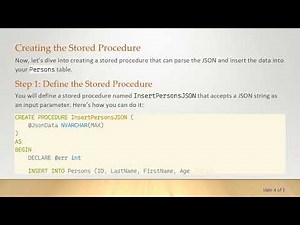 How to Create a Stored Procedure in SQL Server to Ingest JSON Data