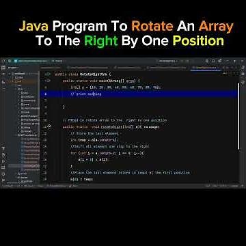 Write a Java program to rotate an array of the right by one position #coding #java #array #dsa