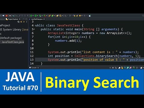 Java Tutorial #70 - Search Collections using binary Search Method