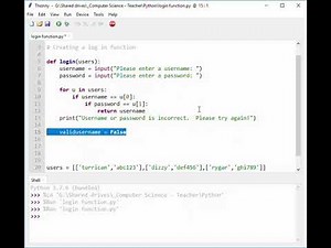 Creating a simple login function in python