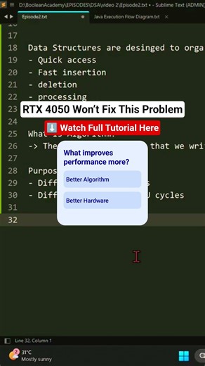 RTX 4050 Won’t Fix Bad Algorithms 😳 #algorithm
