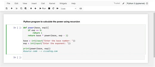 Day 11 : Python Program to calculate the power and exponent using recursion | Python Coding