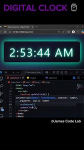 Building a Digital Clock app using just HTML, CSS, and JavaScript | James Code Lab