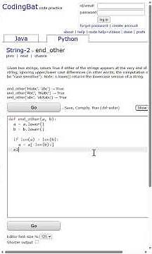 🧮 CodingBat – Python - String2 - 05 end_other #codingbat #programminglanguage #pythonprogramming