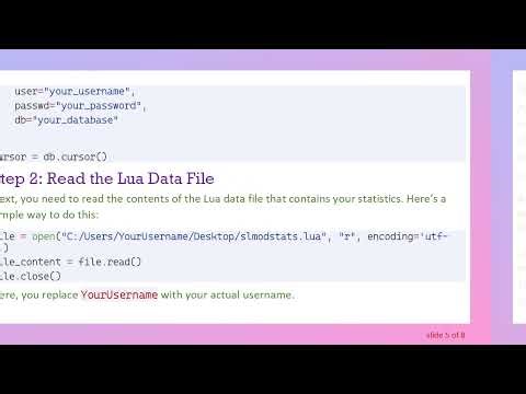 Parsing LUA Tables and Inserting Into SQL Databases Using Python