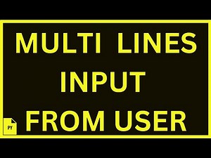 Multi Lines Input From The User | Python 4 You | Lecture 10