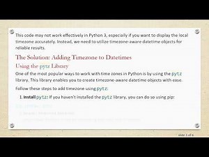 How to Add Timezone to Datetime in Python