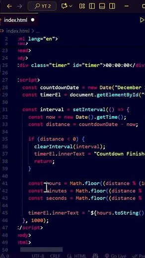 Simple Countdown Timer with HTML, CSS & JS