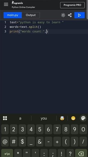 Python Word Count Explained | Simple String Method for Beginners 🐍#python #coding #learnpython
