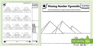 Math Pyramid Worksheet - Missing Numbers - KS2