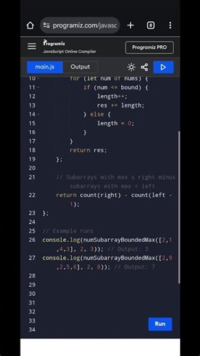 ✅ Number of Subarrays with Bounded Maximum | JavaScript Solution | LeetCode Explained