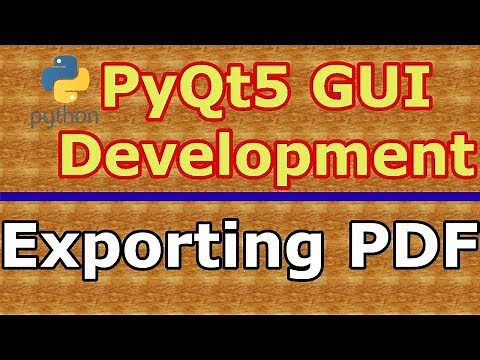 How To Export File As PDF In PyQt5 #32