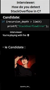 C won’t warn you before stack overflow…It just crashes. 💀That’s why recursion control is life-