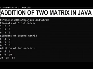 Addition of Two Matrices in Java